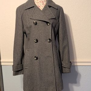 Women's Gray Double-Breasted Coat